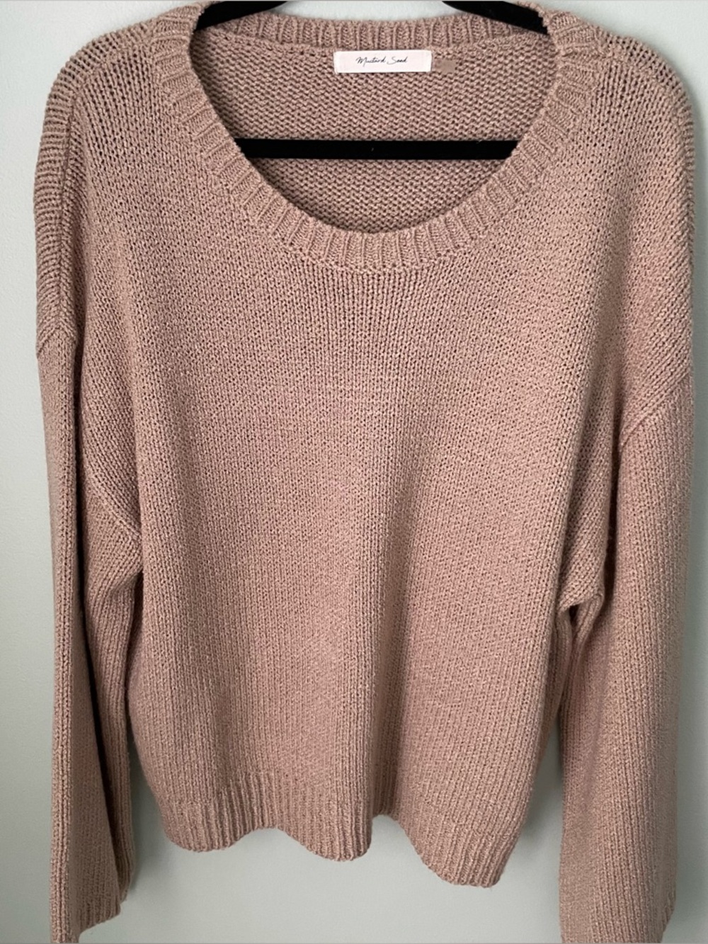 Mustard Seed Dusty Rose Crewneck Sweater